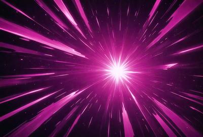 The primary subject of the image is a bright pink light, which appears to be a star or a light source. The setting is a dark background, which contrasts with the bright pink light. The visual style of the image is a combination of a photo and digital art, creating a unique and eye-catching effect. The colors and mood of the image are predominantly pink, giving it a warm and vibrant atmosphere.