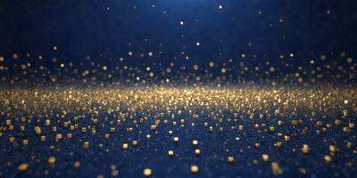 The primary subject of the image is a pattern of gold dots on a blue background. The setting is a dark blue surface, and the visual style appears to be a digital art or illustration. The dominant colors are blue and gold, creating a calm and serene atmosphere.