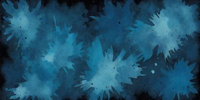 The primary subject of the image is a blue background with a pattern of white and blue splashes. The setting appears to be a dark, moody environment. The visual style is a combination of digital art and illustration, creating a unique and artistic appearance. The dominant colors are blue and white, with the blue background and white splashes, while the overall atmosphere is somewhat mysterious and intriguing.