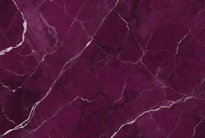 The primary subject of the image is a marbled wall with a purple hue. The setting is a room with a purple marbled wall as the main focus. The visual style is a close-up of the marbled wall, showcasing its intricate patterns and textures. The colors and mood of the image are predominantly purple, creating a calm and elegant atmosphere.