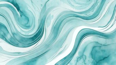 The primary subject of the image is a blue and white ocean wave. The setting is the ocean, with the wave being the main focus of the image. The visual style is a digital art or illustration, as the wave is depicted in a detailed and artistic manner. The dominant colors are blue and white, creating a serene and calming atmosphere.
