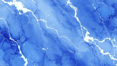 The primary subject of the image is a blue marble wall with a pattern of light and dark blue streaks. The setting is a room with a blue marble floor. The visual style is a digital art or illustration, creating a unique and artistic appearance. The colors and mood of the image are predominantly blue, with a sense of depth and intricacy in the marble pattern.