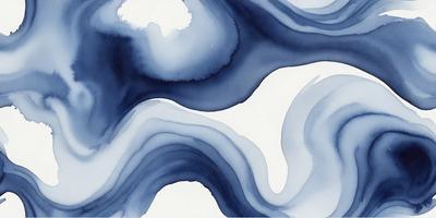 The primary subject of the image is a painting of a blue and white ocean scene. The setting is a white background, and the visual style appears to be a digital art or illustration. The dominant colors in the painting are blue and white, creating a serene and calming atmosphere.