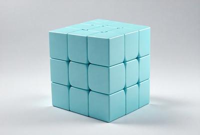 The primary subject of the image is a blue cube, which is the main object, scene, or focus of the image. The setting or background of the image is a white surface, which provides a clean and minimalistic backdrop. The visual style of the image is a photo, as it captures the blue cube in its natural environment. The dominant colors of the image are blue and white, creating a calm and soothing atmosphere.