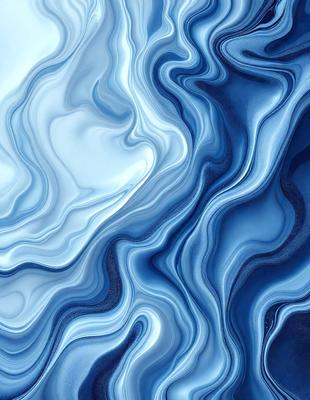 The primary subject of the image is a blue and white ocean wave. The setting is the ocean, with the wave crashing against the surface. The visual style is a photo of the ocean, capturing the beauty and power of the wave. The dominant colors are blue and white, creating a serene and calming atmosphere.