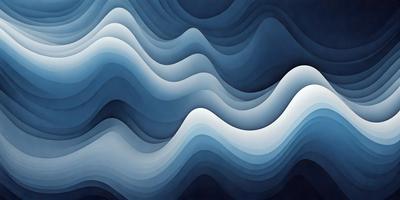 The primary subject of the image is a blue and white wave pattern. The setting is a dark blue background, which contrasts with the white and blue wave pattern. The visual style is a digital art or illustration, as the wave pattern is created with a computer or digital tool. The dominant colors are blue and white, giving the image a calm and serene atmosphere.