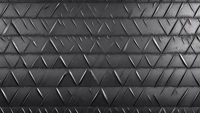 The primary subject of the image is a black fabric with a pattern of triangles. The setting is a black background, and the visual style appears to be a pattern or texture. The dominant colors are black and grey, creating a mood of sophistication and elegance.