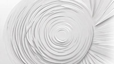 The primary subject of the image is a white circle with a spiral pattern. The circle is the main object, and it is set against a white background. The visual style of the image is a combination of a photo and digital art, creating a unique and intricate design. The colors and mood of the image are predominantly white, giving it a clean and minimalist appearance.