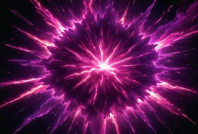 The primary subject of the image is a bright, pink, and purple light, which appears to be a neon light or a light source with a purple hue. The light is surrounded by a purple background, creating a visually striking scene. The visual style of the image is a close-up of the light source, emphasizing its vibrant colors and unique appearance. The colors and mood of the image are predominantly purple and pink, giving it a lively and energetic atmosphere.