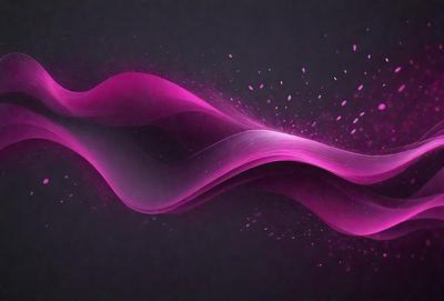 The primary subject of the image is a pink wave or flowing motion, which appears to be a digital art or illustration. The setting is a dark background, which contrasts with the vibrant pink color of the wave. The visual style suggests a creative and artistic approach to the image. The dominant colors and overall atmosphere convey a sense of energy, movement, and beauty.