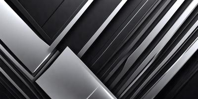 The primary subject of the image is a close-up of a silver metal object, possibly a knife or a piece of silverware. The setting is a black background, which contrasts with the silver metal. The visual style appears to be a close-up of a metal object, possibly a knife or a piece of silverware. The colors and mood of the image are predominantly black and silver, giving it a sleek and modern appearance.