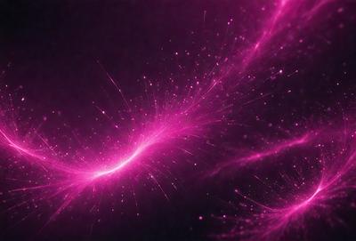 The primary subject of the image is a pink nebula, which is a swirling mass of gas and dust in space. The setting is a dark background, which contrasts with the bright pink nebula. The visual style is a combination of a photo and digital art, creating a unique and captivating image. The dominant colors are pink and purple, giving the scene a warm and vibrant atmosphere.