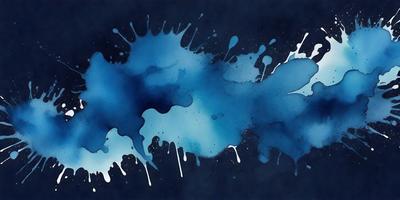 The primary subject of the image is a blue and white painting or drawing of a splashing water effect. The setting is a dark blue background, which contrasts with the white and blue colors of the splashing water. The visual style appears to be a combination of digital art and illustration, creating a dynamic and artistic representation of the splashing water. The colors and mood of the image are predominantly blue and white, with a sense of motion and energy conveyed through the splashing water effect.