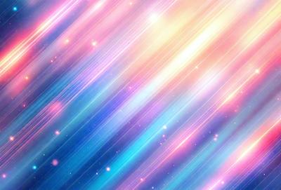 The primary subject of the image is a vibrant, colorful, and abstract background featuring a mix of blue, pink, and yellow hues. The setting appears to be a space-themed environment, with a backdrop of stars and a bright, colorful atmosphere. The visual style of the image is a combination of digital art and illustration, creating a unique and eye-catching design. The colors and mood of the image are lively and energetic, evoking a sense of excitement and wonder.