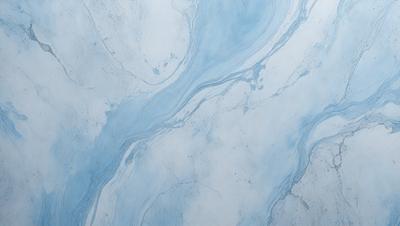 The primary subject of the image is a blue and white marble-like surface, which appears to be a wall or a countertop. The setting is a room with a blue and white color scheme. The visual style is a close-up of the marble-like surface, showcasing its intricate patterns and textures. The colors and mood of the image are predominantly blue and white, creating a calm and elegant atmosphere.