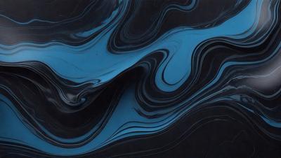 The primary subject of the image is a blue and black swirling pattern, which appears to be a digital art or illustration. The setting is a black background, and the visual style is a combination of digital art and illustration. The dominant colors in the image are blue and black, creating a striking and visually appealing pattern.