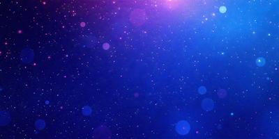 The primary subject of the image is a blue sky filled with bright, colorful stars. The setting is a night sky, with the stars scattered throughout the frame. The visual style is a combination of a photo and digital art, creating a vibrant and lively atmosphere. The colors and mood are predominantly blue and bright, with the stars adding a sense of wonder and exploration to the scene.