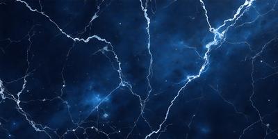 The primary subject of the image is a blue and white marbled wall with a pattern of light and dark blue streaks. The setting is a dark room with a blue background, creating a moody atmosphere. The visual style is a combination of a photo and digital art, as the image appears to be a close-up of the marbled wall. The colors and mood of the image are predominantly dark and dramatic, with the blue streaks adding a touch of contrast and interest to the overall composition.