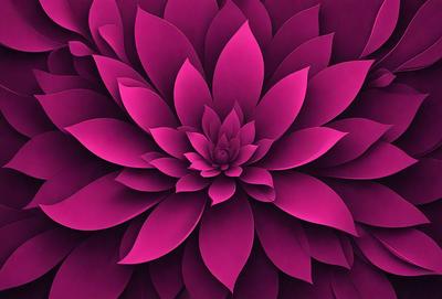 The primary subject of the image is a large, pink flower with a purple center. The flower is the main focus of the image, and it is set against a purple background. The visual style of the image is a combination of a photo and digital art, creating a unique and eye-catching design. The dominant colors in the image are pink and purple, giving the image a warm and vibrant atmosphere.