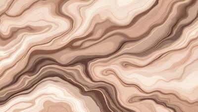 The image features a brown and white marbled surface, which appears to be a patterned stone or a wood grain texture. The primary subject of the image is the intricate and detailed pattern of the marbled surface, which creates a visually appealing and textured backdrop. The setting or background of the image is the marbled surface itself, which is the main focus of the image. The visual style of the image is a close-up of the marbled surface, showcasing its unique and interesting pattern. The colors and