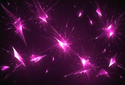 The primary subject of the image is a purple background with a pattern of pink and purple sparkles. The setting is a dark background, which contrasts with the bright and colorful sparkles. The visual style is a combination of digital art and illustration, creating a unique and eye-catching design. The colors and mood of the image are predominantly purple and pink, giving it a vibrant and lively atmosphere.