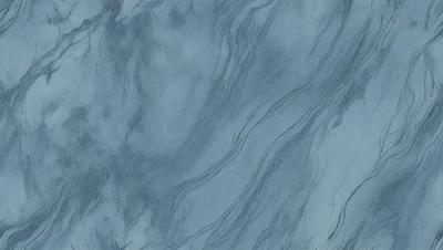 The primary subject of the image is a blue marble-like surface, which appears to be a textured wall or a piece of art. The setting is a room with a blue-gray color scheme. The visual style is a combination of a photo and a digital art, illustration, or drawing. The colors and mood of the image are predominantly blue and gray, creating a calm and serene atmosphere.