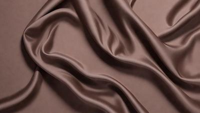 The primary subject of the image is a brown fabric, possibly a piece of velvet, with a wrinkled texture. The setting is a close-up view of the fabric, showcasing its texture and appearance. The visual style is a detailed, up-close representation of the fabric. The colors and mood of the image are predominantly brown, giving it a warm and earthy tone.