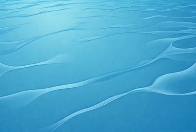 The primary subject of the image is a large body of blue water, which appears to be a lake or a large pond. The water is calm and serene, with no visible waves or disturbances. The setting is a natural environment, with the water being the main focus of the scene. The visual style of the image is a digital art or illustration, as it captures the beauty of the water in a detailed and realistic manner. The colors and mood of the image are predominantly blue, creating a sense of