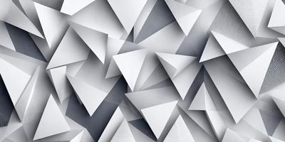 The primary subject of the image is a large, intricate pattern of white triangles. The setting is a white background, which provides a clean and minimalist appearance. The visual style is a combination of digital art and illustration, creating a unique and eye-catching design. The dominant colors are white, which gives the pattern a clean and modern look. The overall atmosphere is one of simplicity and elegance.