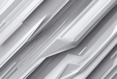 The primary subject of the image is a large, white, and gray building with a lot of windows. The setting is a cityscape, and the visual style is a combination of photo and digital art. The colors and mood of the image are predominantly white and gray, giving it a clean and modern appearance.