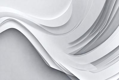 The primary subject of the image is a large stack of white paper. The setting is a gray background, which contrasts with the white paper. The visual style is a close-up of the paper, showcasing its texture and details. The colors and mood of the image are predominantly white, giving it a clean and minimalist appearance.
