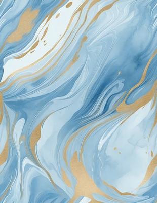 The primary subject of the image is a blue and gold swirling pattern, which appears to be a painting or a digital artwork. The setting is a blue and gold background, which complements the swirling pattern. The visual style is a mix of digital art and painting, creating a unique and eye-catching design. The colors and mood of the image are predominantly blue and gold, giving it a warm and inviting atmosphere.