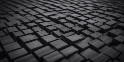 The primary subject of the image is a close-up of a wooden surface, possibly a table or a piece of wood. The setting is a black and white photograph, which gives the image a classic and timeless appearance. The visual style is a detailed and intricate pattern of wooden squares, creating a unique and interesting texture. The colors and mood of the image are predominantly black and white, giving it a sense of elegance and sophistication.
