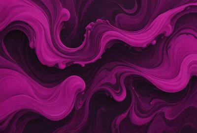 The primary subject of the image is a purple, swirling, and flowing pattern. The setting is a dark background, which contrasts with the vibrant purple color of the pattern. The visual style appears to be a combination of digital art and illustration, creating a unique and eye-catching design. The colors and mood of the image are predominantly purple, giving it a calming and soothing atmosphere.
