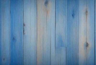 The primary subject of the image is a wooden floor with a blue tint. The setting is a room with a wooden floor, and the visual style is a photo. The dominant colors are blue and wood, creating a calm and serene atmosphere.