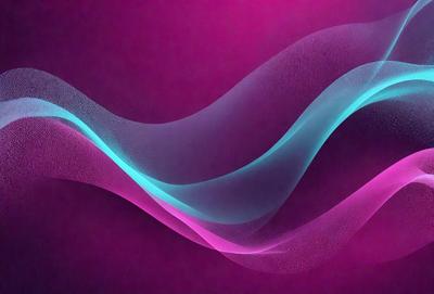 The primary subject of the image is a purple and blue wave, which is the main focus of the image. The setting is a purple background, and the visual style appears to be a digital art or illustration. The dominant colors in the image are purple and blue, creating a calm and soothing atmosphere.
