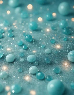 The primary subject of the image is a close-up of a blue background with a pattern of blue and white balls. The setting appears to be a blue surface, possibly a wall or a table. The visual style of the image is a combination of a photo and digital art, creating a unique and eye-catching pattern. The colors and mood of the image are predominantly blue, giving it a calm and soothing atmosphere.