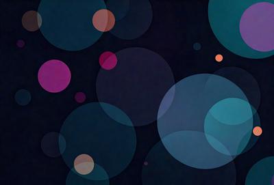 The primary subject of the image is a pattern of circles, which are the main objects in the scene. The setting is a dark background, creating a moody atmosphere. The visual style is a combination of digital art and illustration, with the circles being the focal point of the image. The dominant colors are shades of blue, which contribute to the overall mood of the scene.