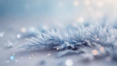 The primary subject of the image is a close-up of a frosty, snow-covered plant. The setting is a snowy environment, with the plant surrounded by a white, frosty background. The visual style is a photo, capturing the beauty of the frosty plant in its natural habitat. The colors and mood of the image are predominantly white and cold, evoking a sense of winter and stillness.