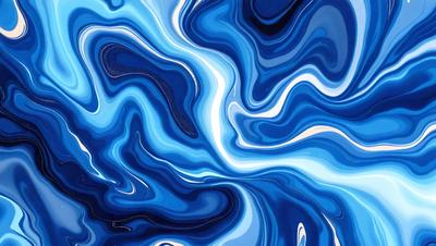 The primary subject of the image is a blue and white swirling pattern, which appears to be a digital art or illustration. The setting is a blue background, and the visual style is a combination of digital art and illustration. The dominant colors are blue and white, creating a calming and soothing atmosphere.