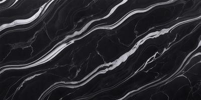The primary subject of the image is a black and white marble pattern. The setting is a black background, which contrasts with the marble pattern. The visual style is a close-up of the marble pattern, showcasing its intricate details. The colors and mood of the image are predominantly black and white, giving it a classic and elegant appearance.