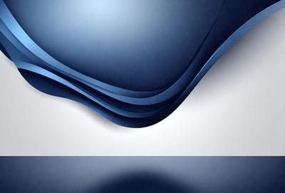 The primary subject of the image is a blue wave, which is the main object, scene, or focus of the image. The setting or background features a white wall, and the visual style appears to be a digital art or illustration. The dominant colors in the image are blue and white, creating a calm and serene atmosphere.
