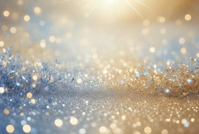 The primary subject of the image is a snowy landscape with a bright sun shining through the clouds. The setting is a winter scene with a snow-covered ground, and the background features a bright, sunny sky. The visual style of the image is a combination of photo and digital art, creating a realistic yet artistic representation of the scene. The colors and mood of the image are predominantly cold and serene, with the bright sunlight adding a touch of warmth to the otherwise chilly atmosphere.