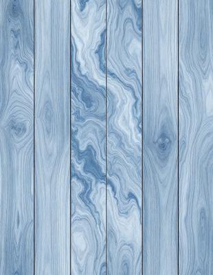 The primary subject of the image is a wooden floor with a blue and white marbled pattern. The setting is a room with a blue and white color scheme. The visual style is a close-up of the wooden floor, showcasing the intricate design. The colors and mood of the image are calming and serene, with the blue and white color palette creating a sense of tranquility.