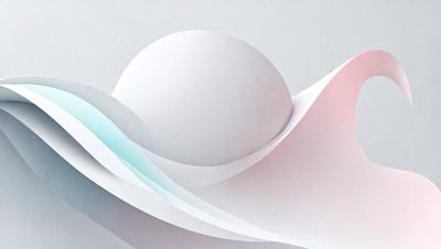 The primary subject of the image is a white sphere, which is the main object in the scene. The setting is a gray background, which provides a contrasting backdrop for the white sphere. The visual style of the image is digital art, as it appears to be a digital illustration or a digital drawing. The colors and mood of the image are predominantly white and gray, giving it a clean and minimalist appearance.
