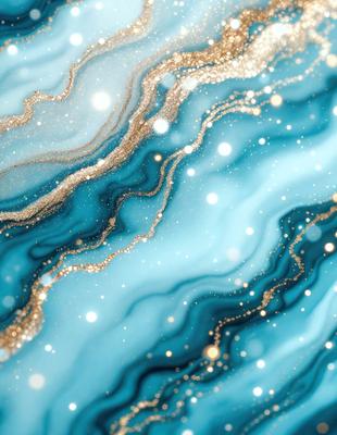 The primary subject of the image is a blue and gold swirl pattern, which is the main object, scene, or focus of the image. The setting or background features a blue and gold swirl pattern, which is the environment, backdrop, or surface visible in the image. The visual style of the image is digital art, as it is a digital creation. The dominant colors in the image are blue and gold, creating a vibrant and lively atmosphere.