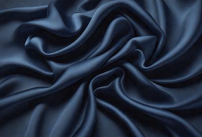 The primary subject of the image is a blue fabric, which is the main object, scene, or focus of the image. The setting/background consists of a blue cloth, and the visual style is a photo. The colors and mood of the image are predominantly blue, creating a calm and serene atmosphere.