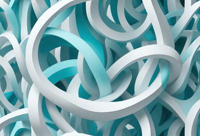 The primary subject of the image is a large, intricate, and colorful design made up of intertwining blue and white lines. The design appears to be a digital art or illustration, with a visual style that gives it a unique and artistic appearance. The setting or background of the image is a white surface, which provides a clean and uncluttered backdrop for the design. The colors and mood of the image are predominantly blue and white, creating a sense of calmness and elegance.