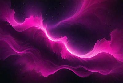 The primary subject of the image is a pink, swirling, and flowing pattern. The setting is a dark, starry background, which adds to the overall mood of the image. The visual style is a combination of digital art and illustration, creating a unique and captivating scene. The dominant colors are pink, which gives the image a warm and vibrant atmosphere.