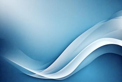The primary subject of the image is a blue wave pattern. The setting is a blue background, and the visual style appears to be a digital art or illustration. The dominant colors are blue and white, creating a calm and serene atmosphere.